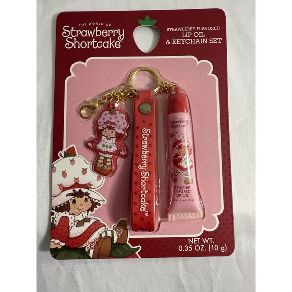 Strawberry Shortcake Flavored Lip Oil + Keychain Set | New & Sealed | FREE SHIP - Picture 1 of 3